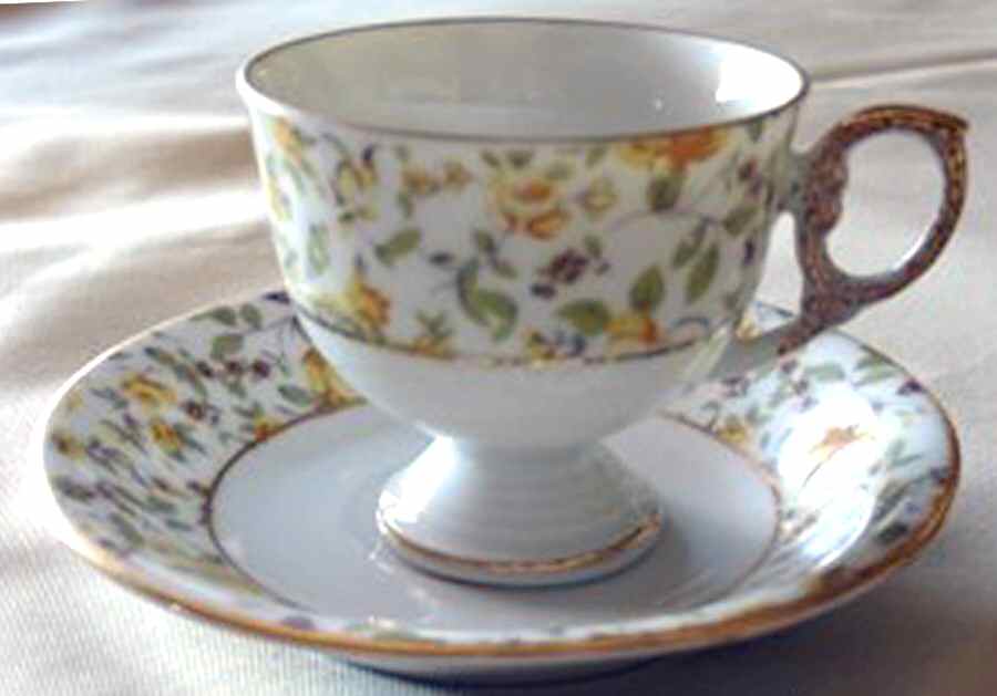 8814 Yellow Footed Cup & Saucer Set by Napco-1