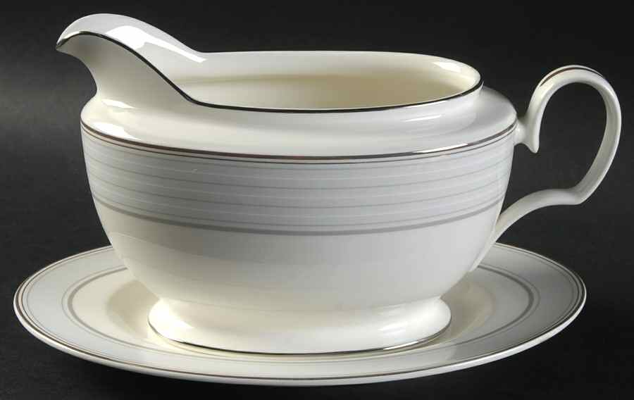 Windsor Platinum Gravy Boat & Underplate by Noritake-1