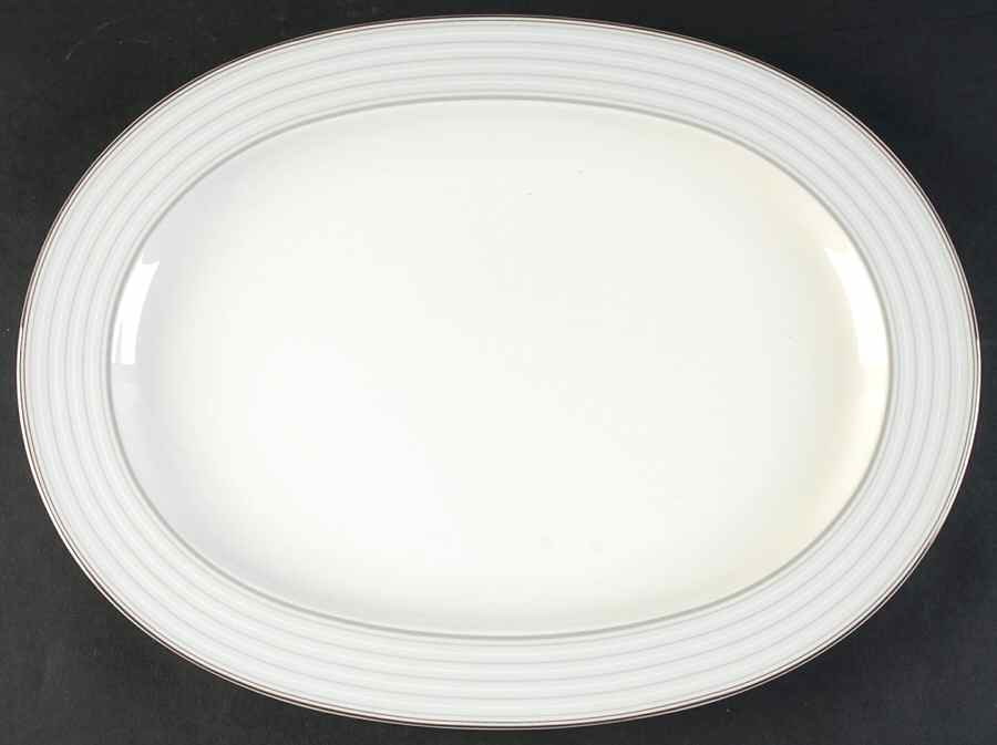 Windsor Platinum 14" Oval Serving Platter by Noritake-1