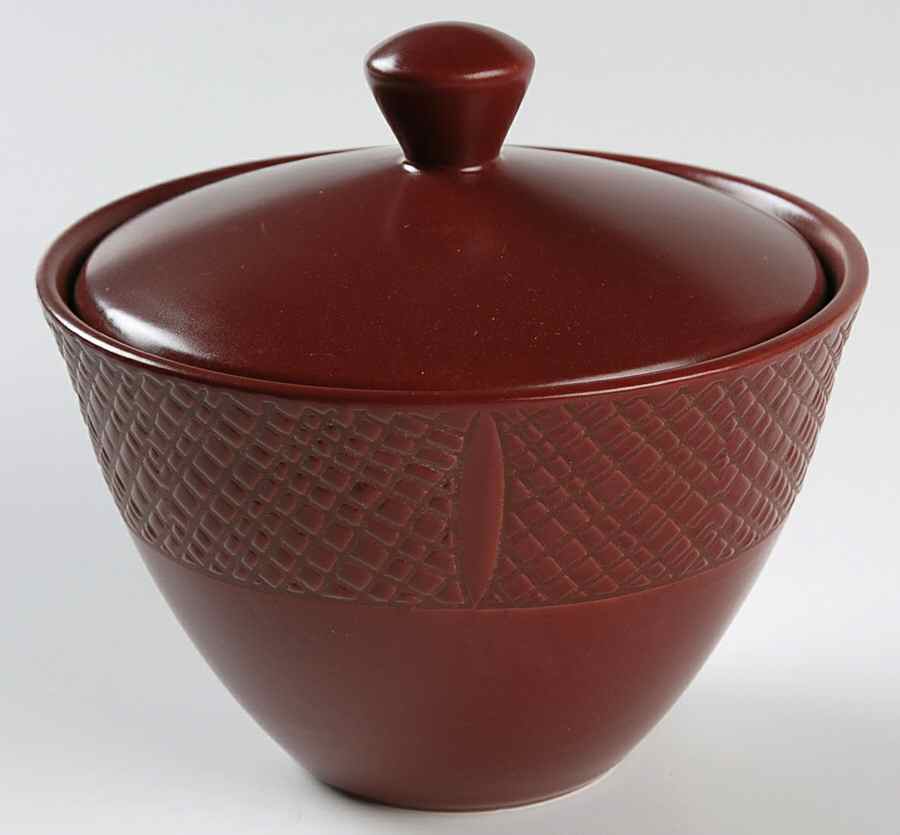 Red Pepper Sugar Bowl & Lid by Noritake-1