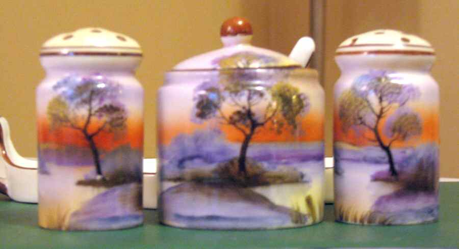 N3294 Salt & Pepper, Mustard with Lid & Tray by Noritake-1