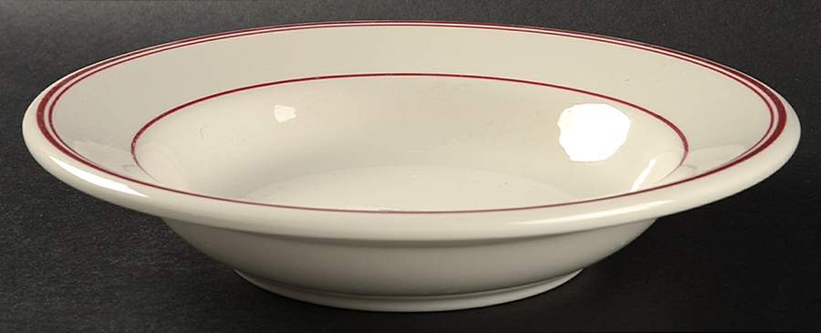 Rekindled Ruby Rim Soup Bowl by Niagara China-1
