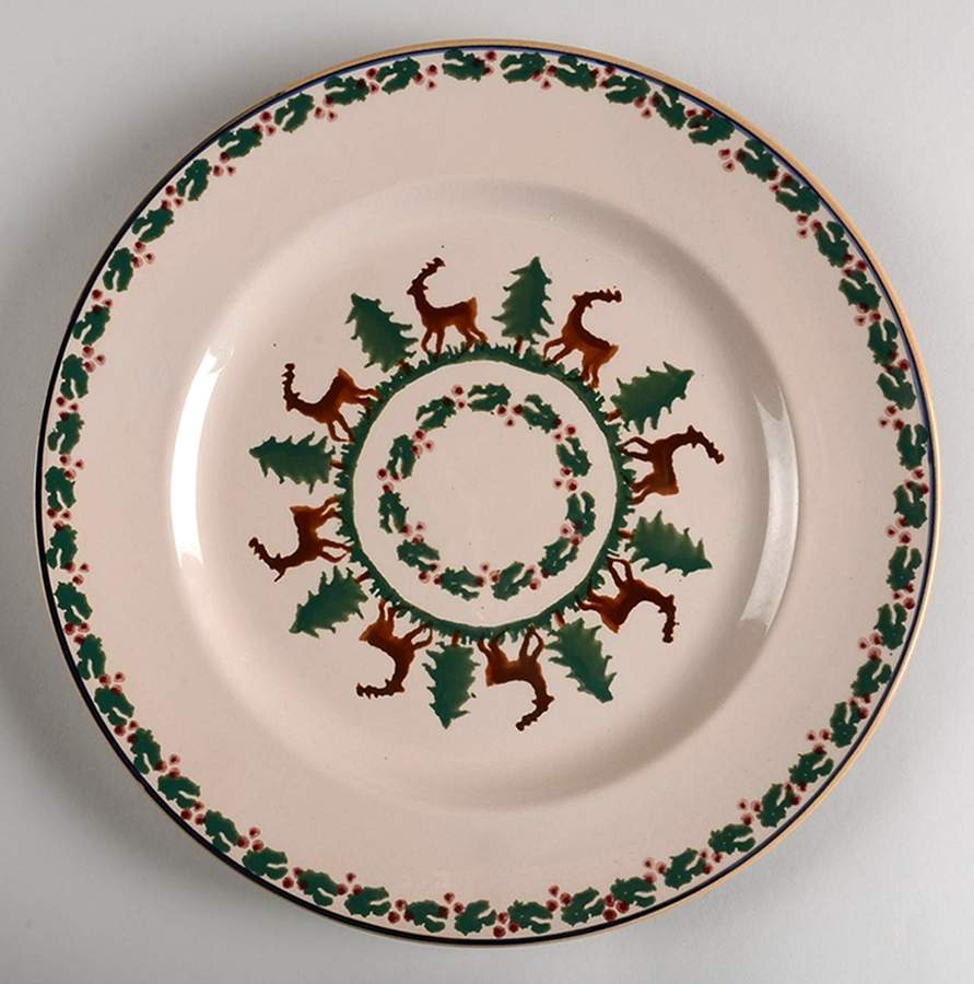 Holiday Reindeer Dinner Plate by Nicholas Mosse-1