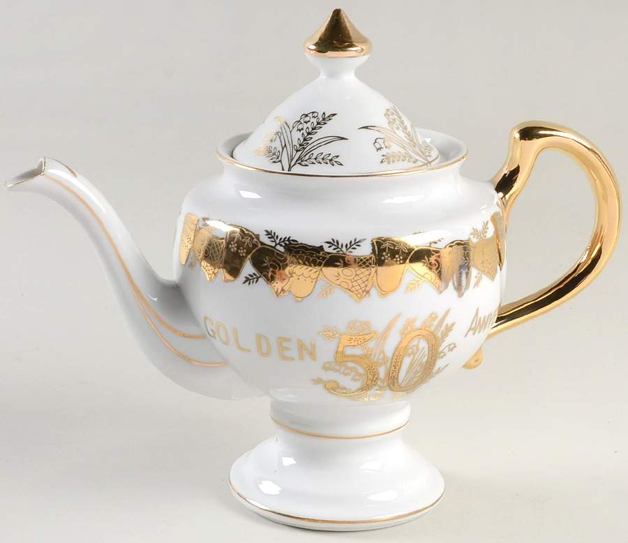 50th Anniversary Teapot & Lid by Norcrest-1