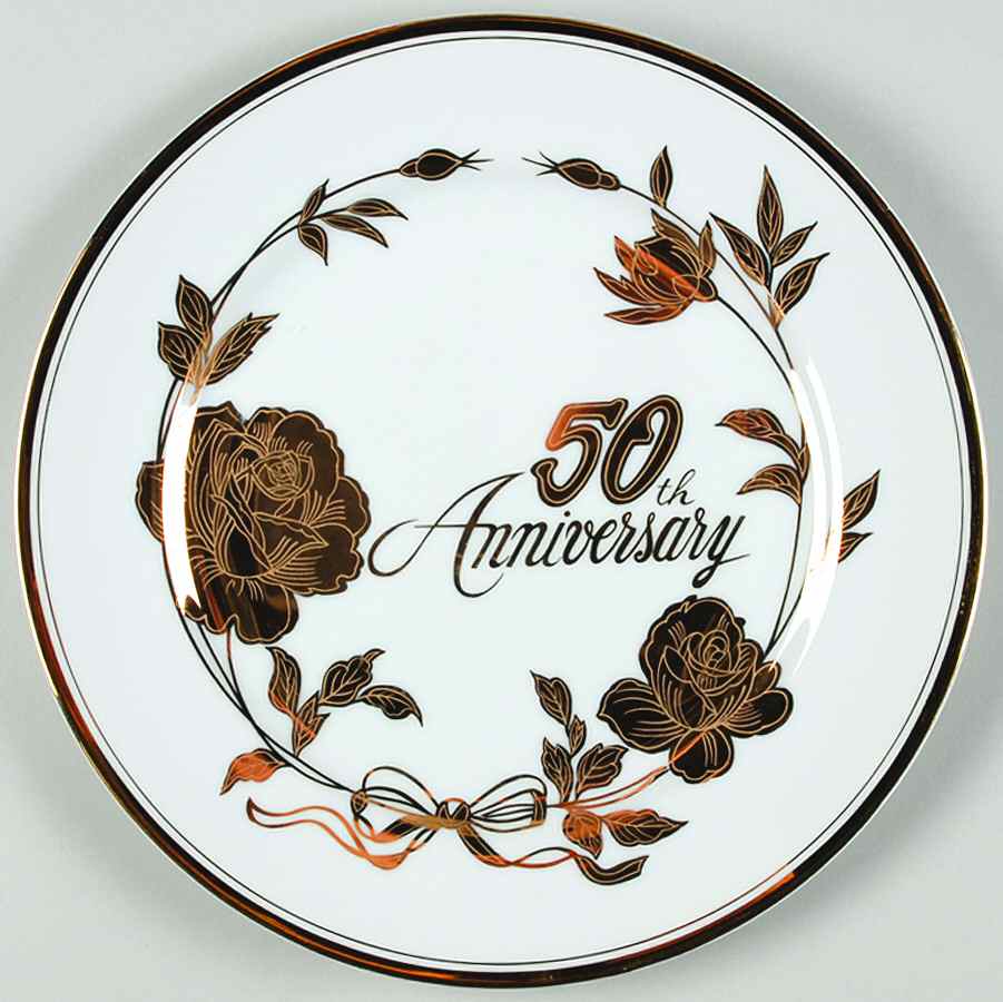 50th Anniversary Dinner Plate by Norcrest-1