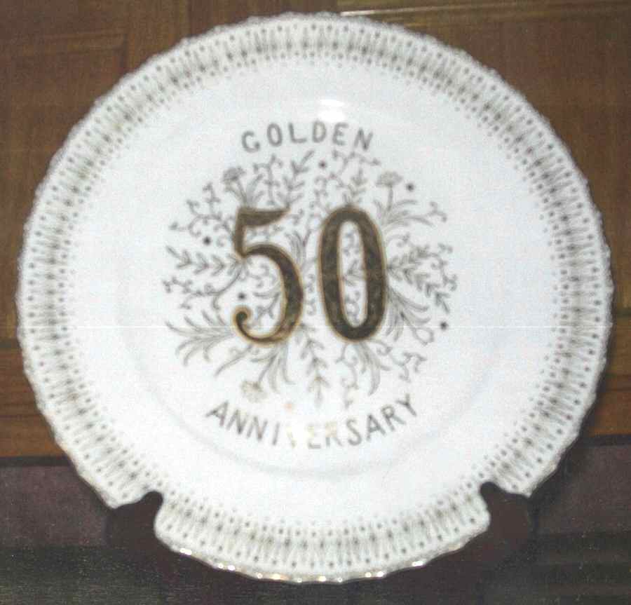 50th Anniversary Dinner Plate by Norcrest-1
