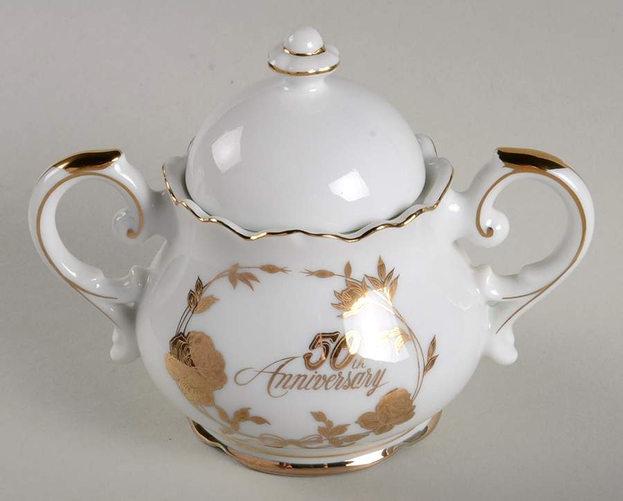 50th Anniversary Sugar Bowl & Lid by Norcrest-1