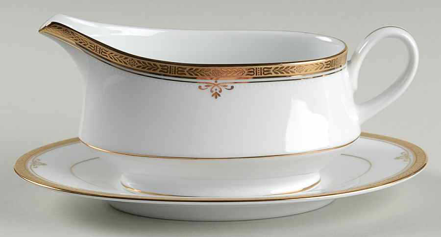 Buckingham Gold Gravy Boat & Underplate by Noritake-1
