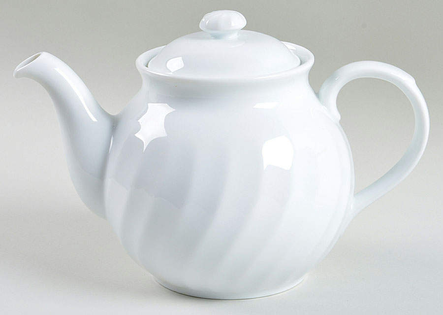 White Swirl Teapot & Lid by Noble Excellence-1