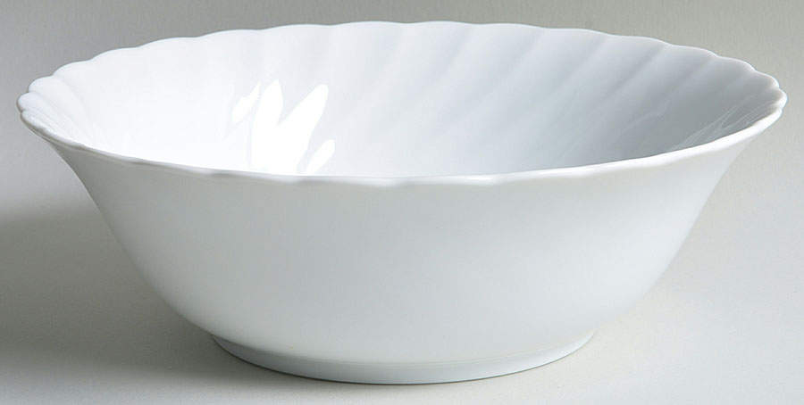 White Swirl 9" Round Vegetable Bowl by Noble Excellence-1