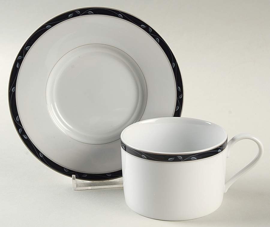 Perennial Blue Flat Cup & Saucer Set by Nikko-1