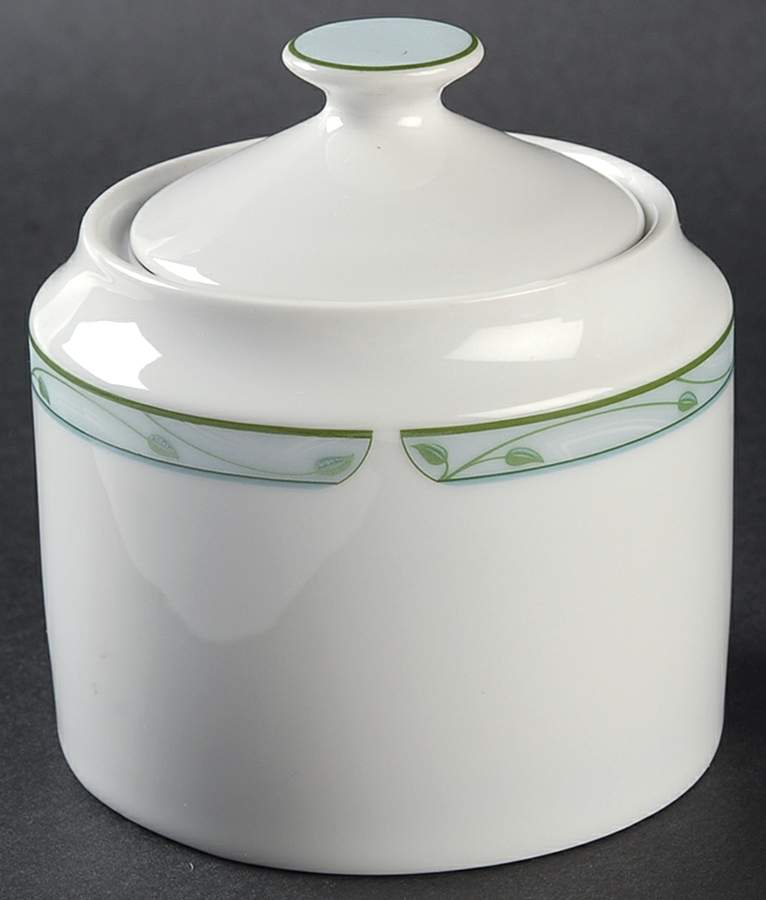 Perennial Green Sugar Bowl & Lid by Nikko-1