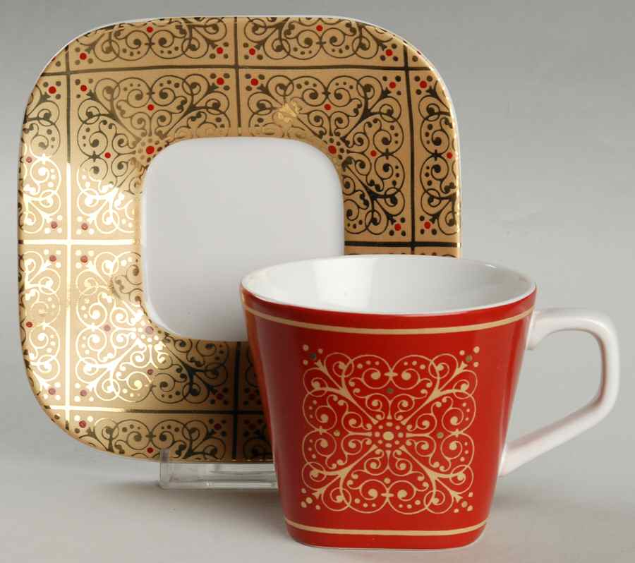 Madrid Flat Cup & Saucer Set by Noble Excellence-1