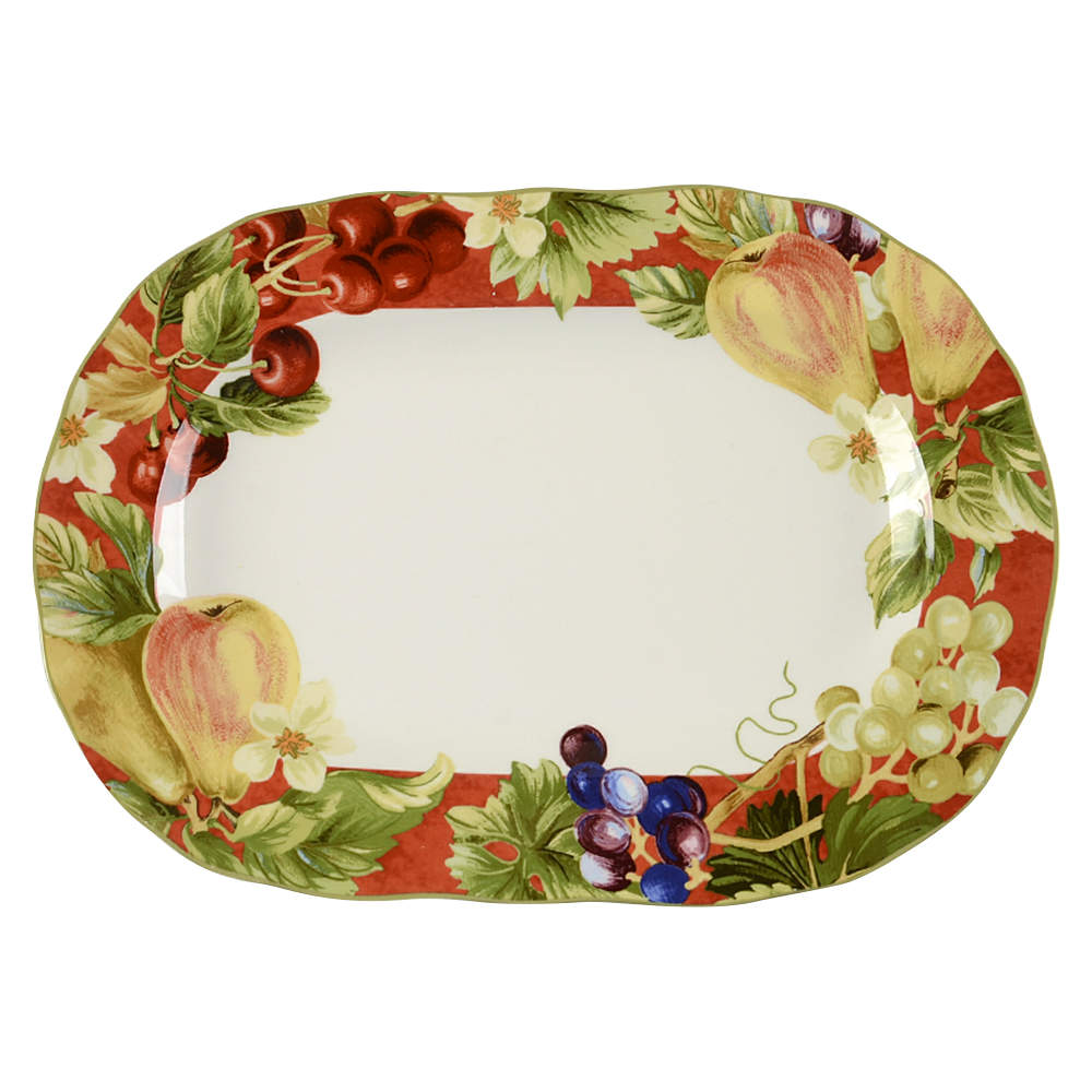 Fruit Amore 13" Oval Serving Platter by Noble Excellence-1