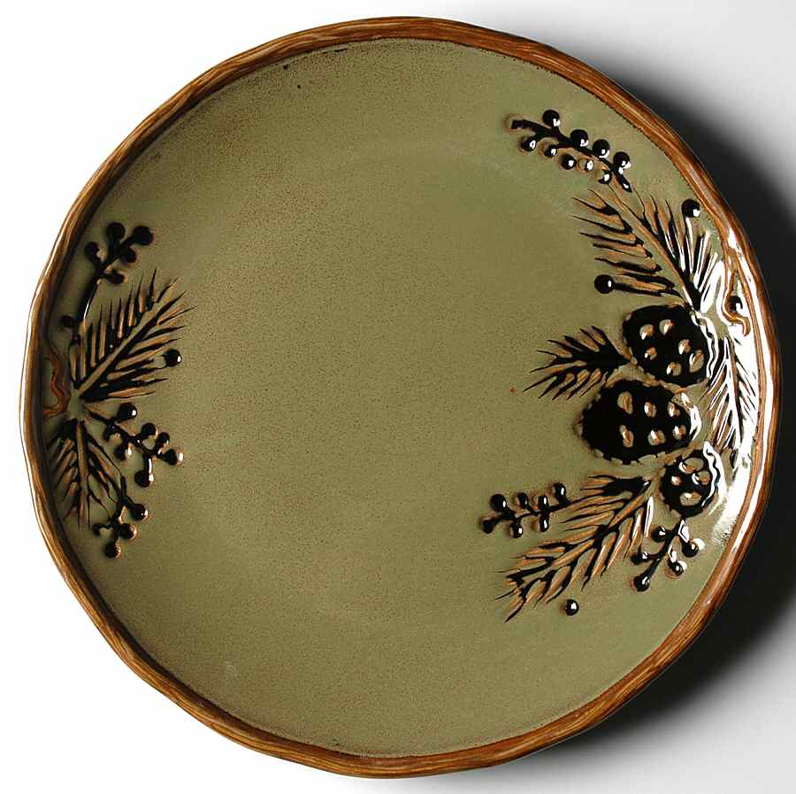 Northwoods Green Dinner Plate by North Pole Trading Co.-1