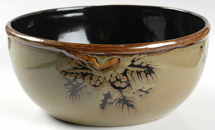 Northwoods Green 9" Round Serving Bowl by North Pole Trading Co.-1