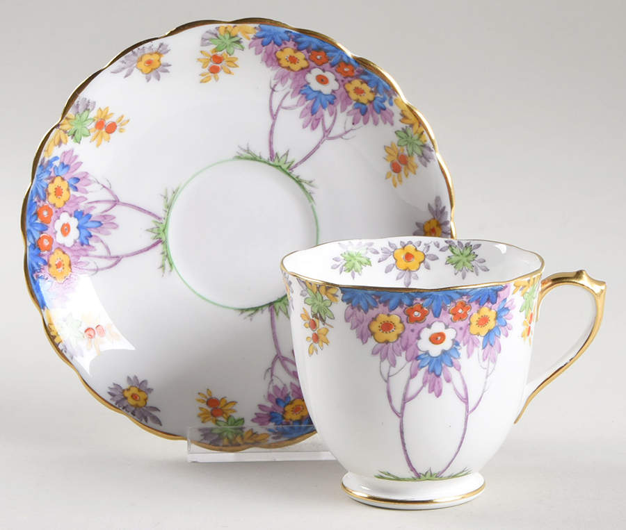 Woodland Footed Cup & Saucer Set by New Chelsea-1