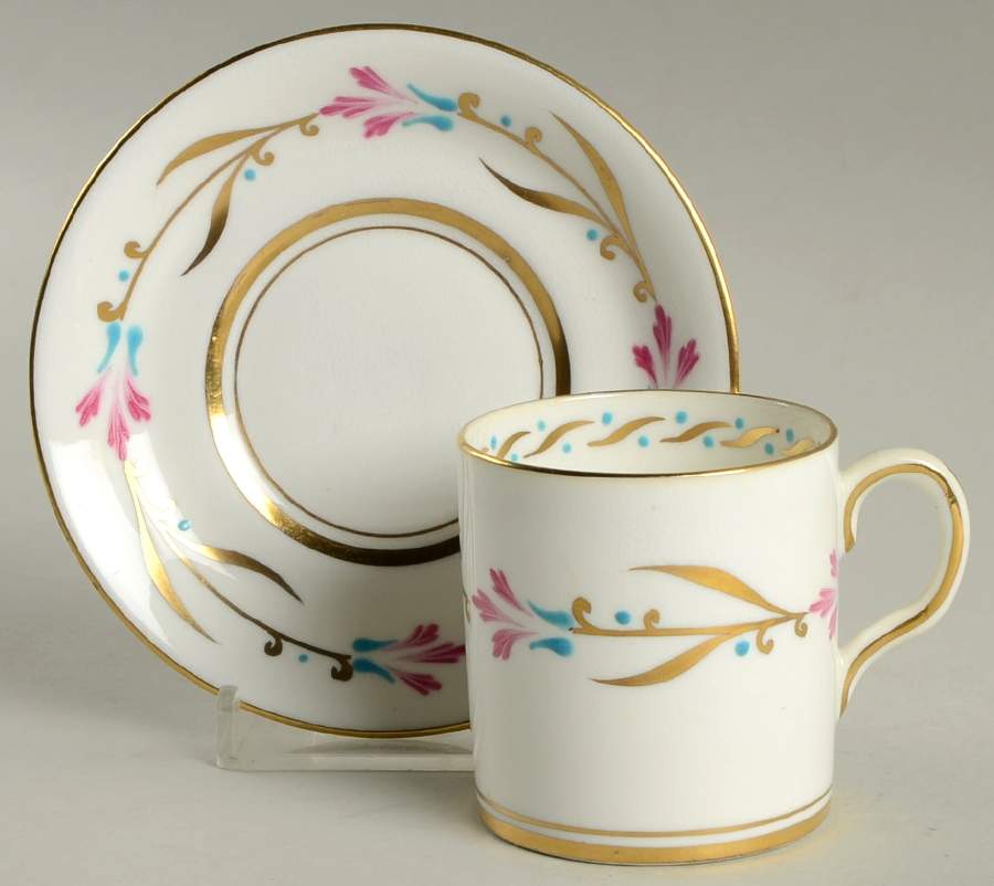 3458a Flat Demitasse Cup & Saucer Set by New Chelsea-1