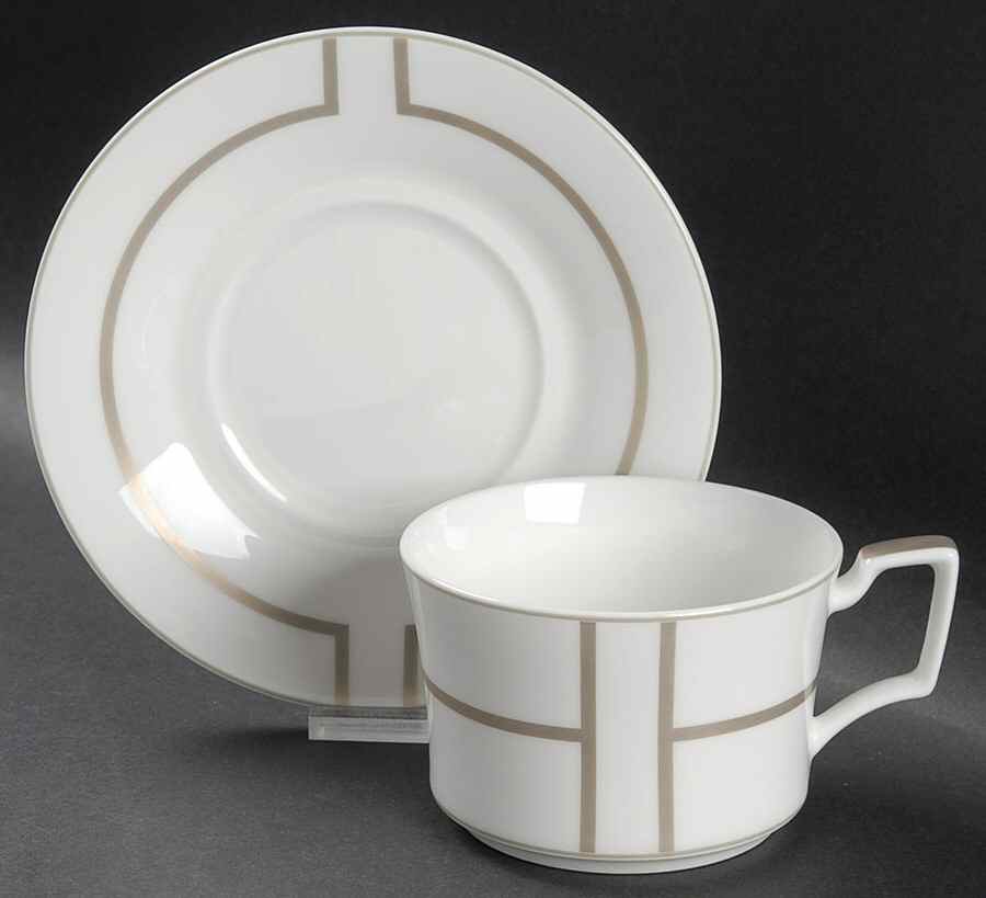 Trieste Flat Cup & Saucer Set by Noritake-1