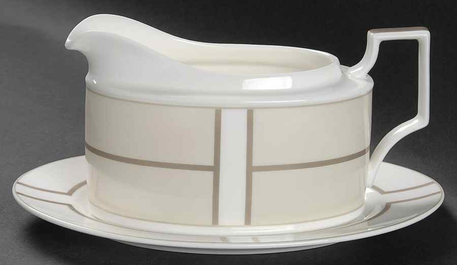 Trieste Gravy Boat & Underplate (Relish/Butter) by Noritake-1