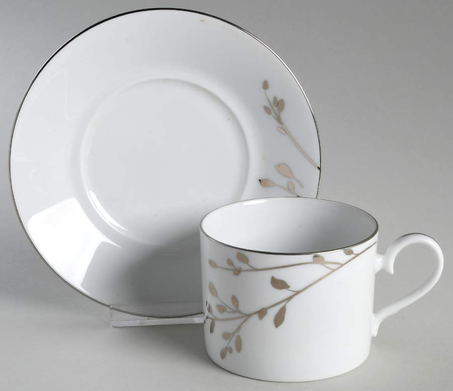 Birchwood Flat Cup & Saucer Set by Noritake-1