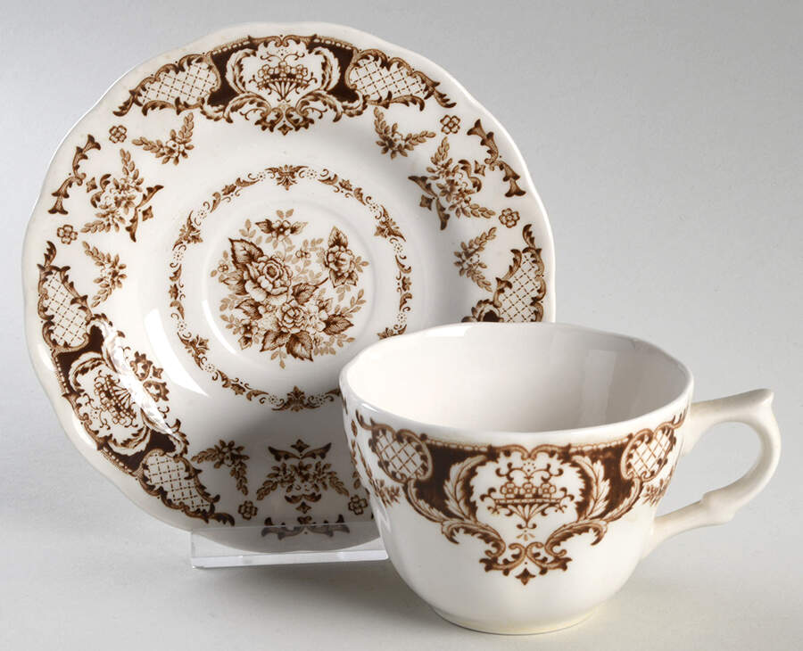 Windsor Brown Flat Cup & Saucer Set by Nikko-1