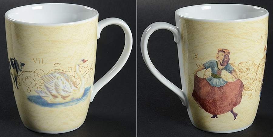 12 Days of Christmas (Gold Scrolls, No Trim) Mug by Noble Excellence-1