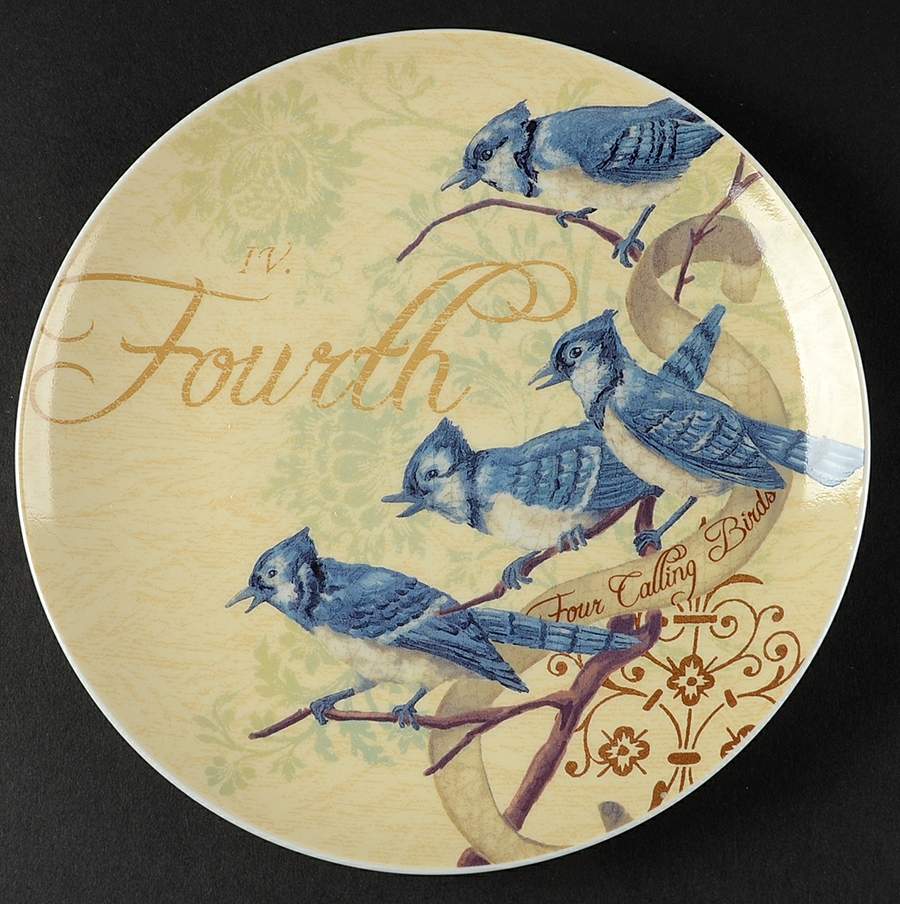 12 Days of Christmas (Gold Scrolls, No Trim) Salad Plate by Noble Excellence-1