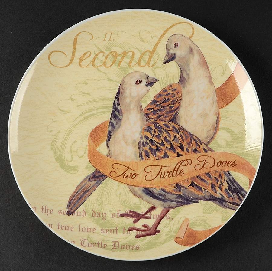 12 Days of Christmas (Gold Scrolls, No Trim) Salad Plate by Noble Excellence-1