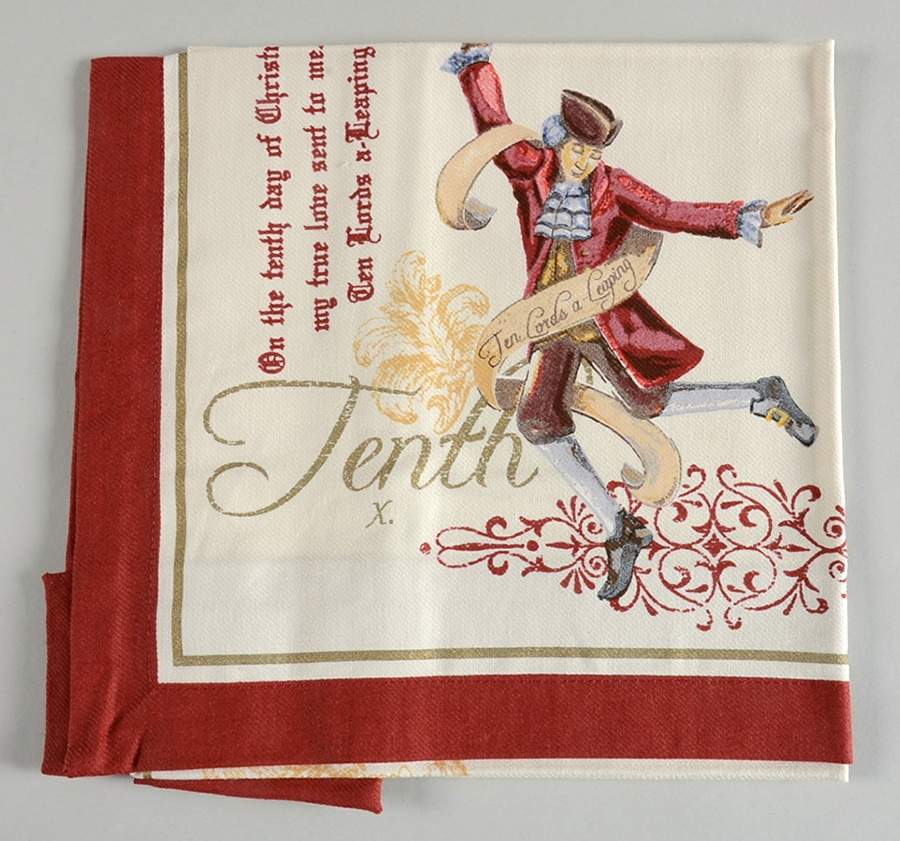 12 Days of Christmas (Gold Scrolls, No Trim) Cloth Napkin by Noble Excellence-1