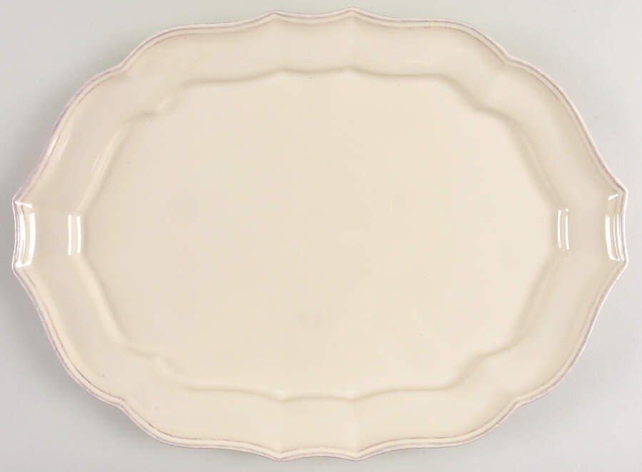 Toscano Cream 17" Oval Serving Platter by Noble Excellence-1