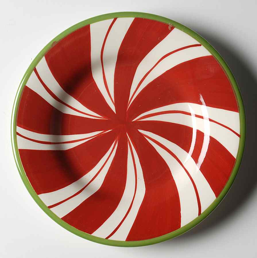 Holiday Peppermint Salad/Dessert Plate by North Pole Trading Co.-1