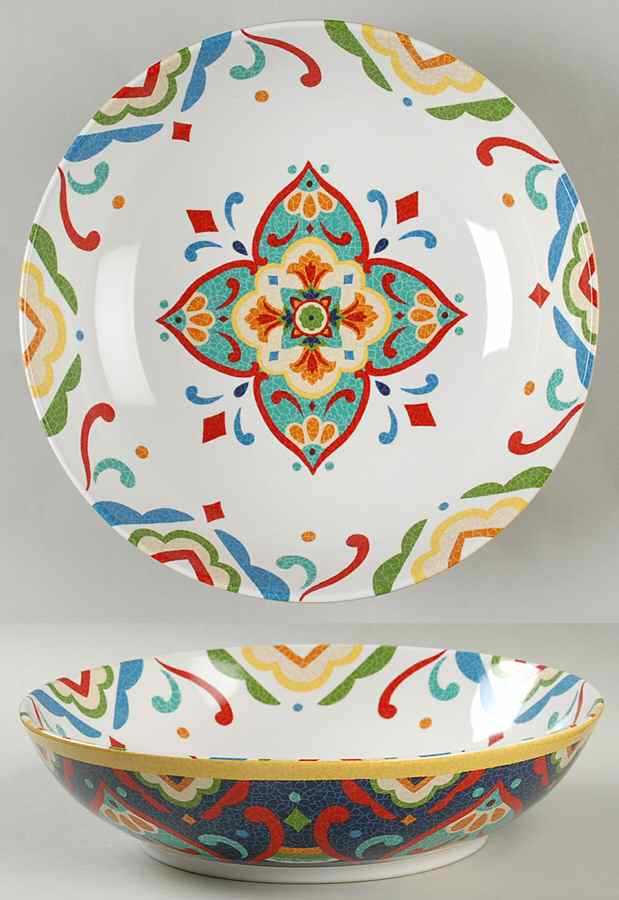 Mexican Tile Ixtapa 10" Round Serving Bowl by Noble Excellence-1