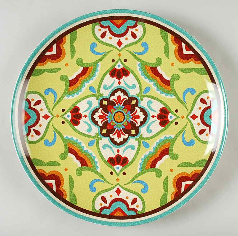 Mexican Tile Matzalan 11" Chop Plate (Round Platter) by Noble Excellence-1