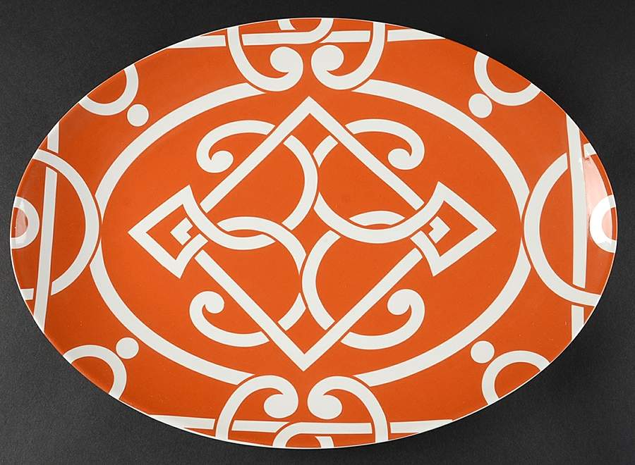 Pathways Persimmon 14" Oval Serving Platter by Noble Excellence-1
