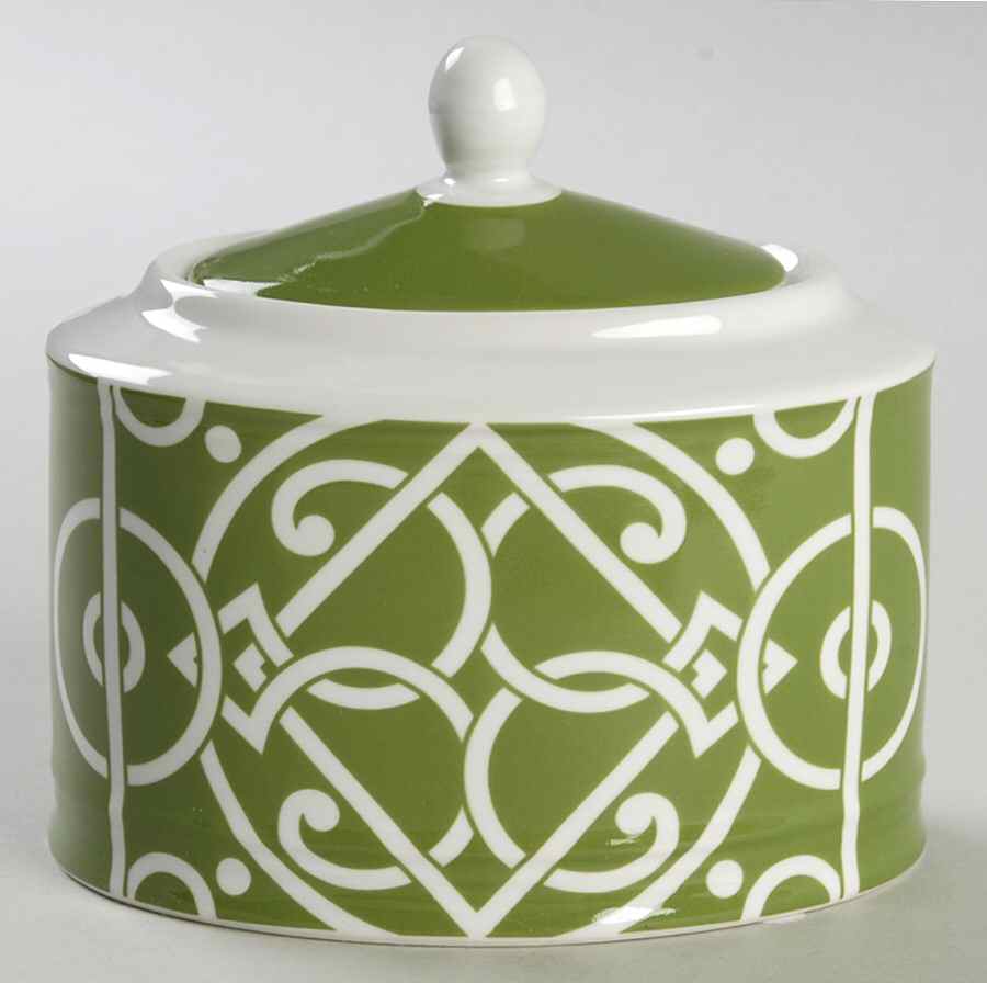 Pathways Green Sugar Bowl & Lid by Noble Excellence-1