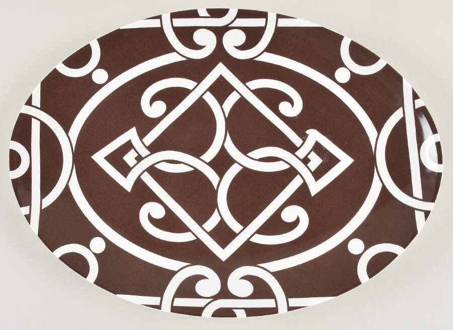 Pathways Chocolate 14" Oval Serving Platter by Noble Excellence-1