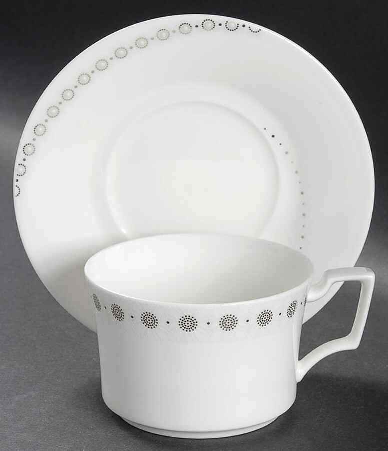 Breton Flat Cup & Saucer Set by Noritake-1