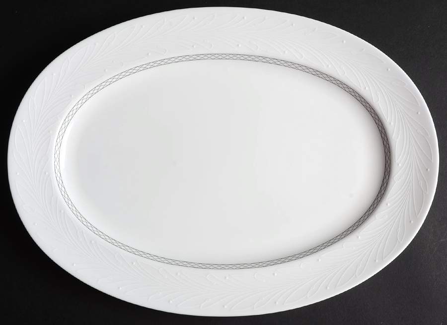 Neoclassic Wreath 14" Oval Serving Platter by Nikko-1