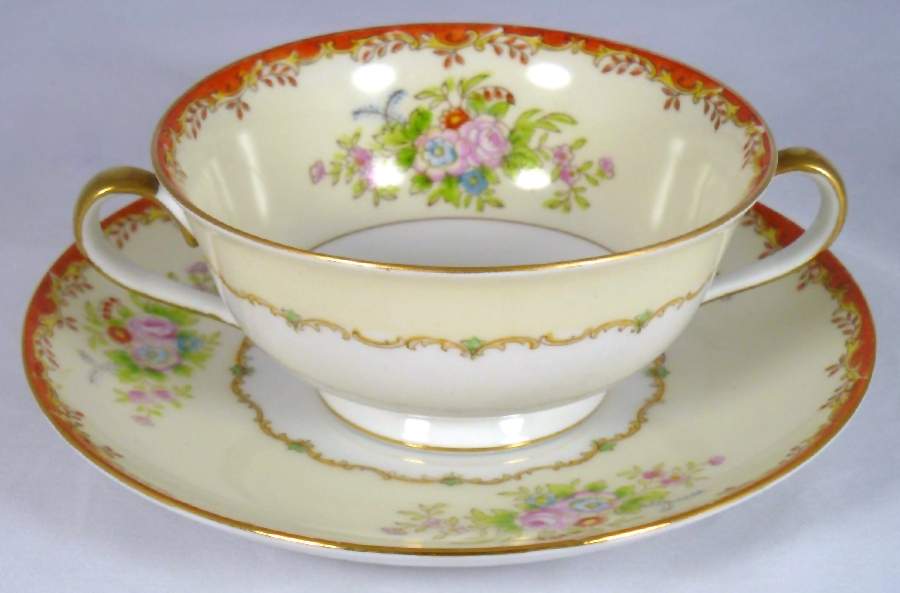N3749 Footed Cream Soup Bowl & Saucer Set by Noritake-1