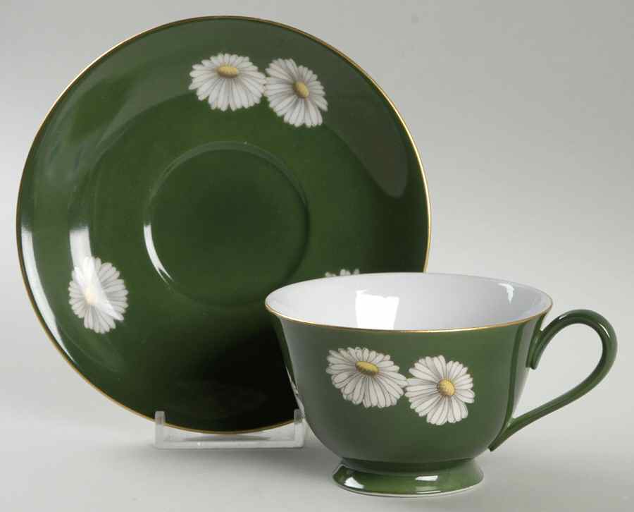 N1530 Green Footed Cup & Saucer Set by Noritake-1