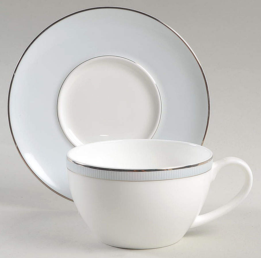 Kensington Blue Flat Cup & Saucer Set by Nikko-1