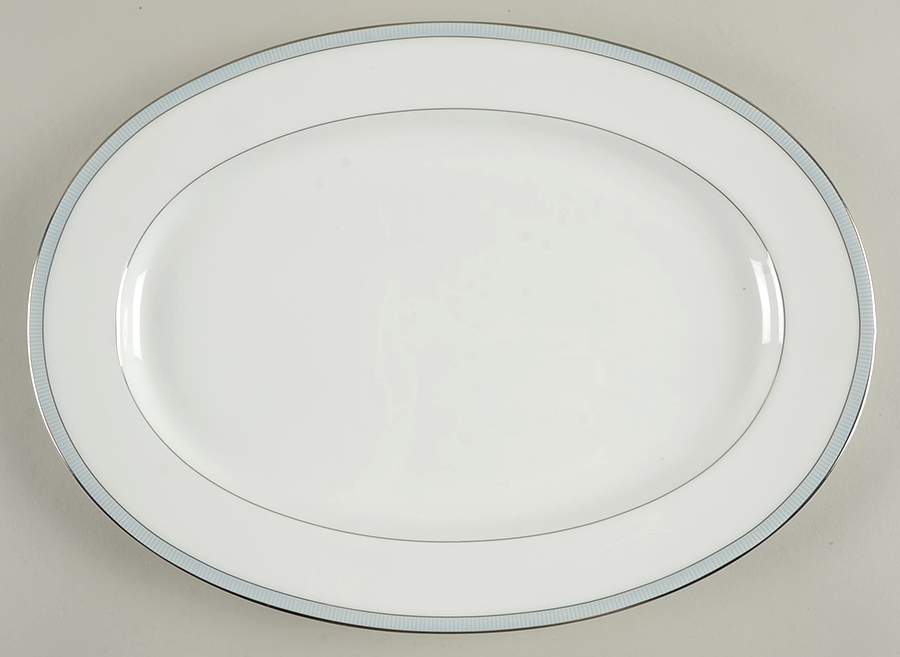 Kensington Blue 14" Oval Serving Platter by Nikko-1