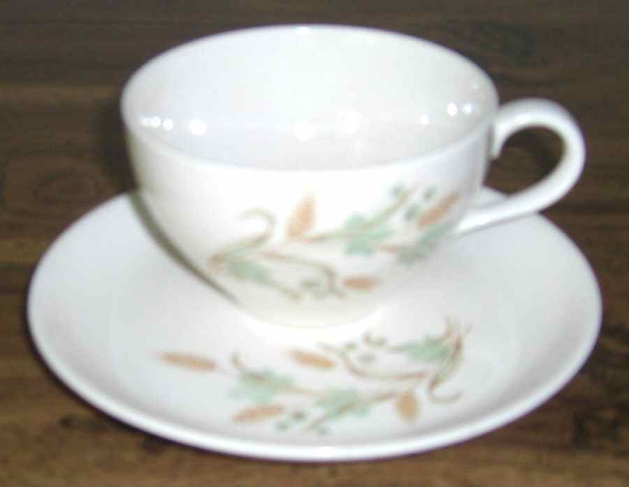 Harvest Time Flat Cup & Saucer Set by Nasco (Japan)-1