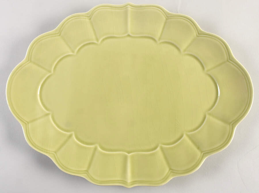 Versailles Green 15" Oval Serving Platter by Noble Excellence-1