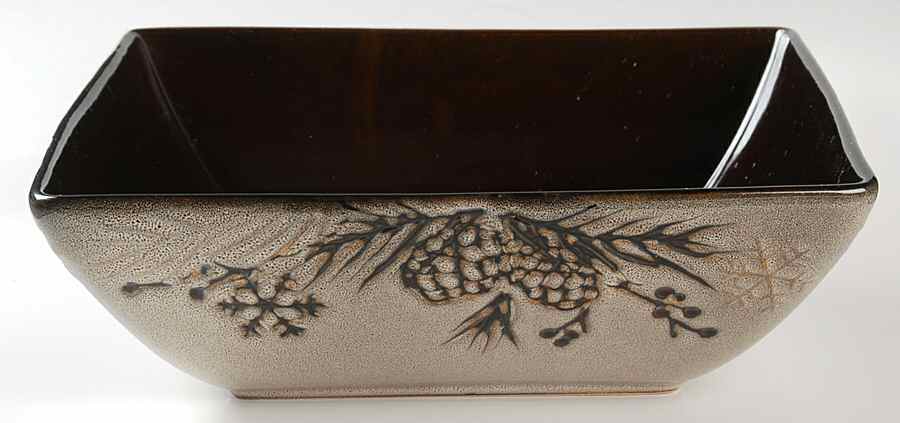 Pine Retreat Ivory 10" Square Serving Bowl by North Pole Trading Co.-1
