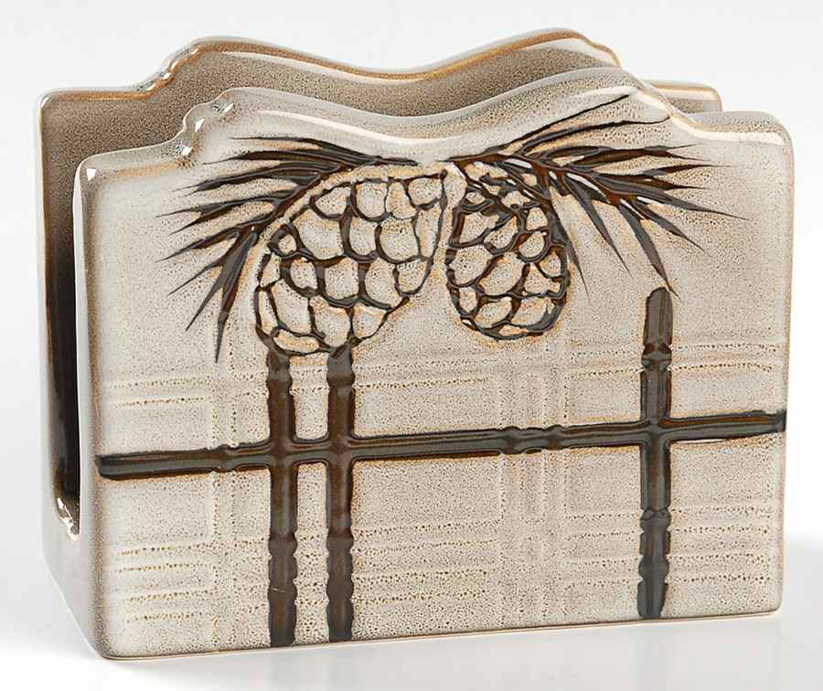Pine Retreat Ivory Napkin Holder by North Pole Trading Co.-1