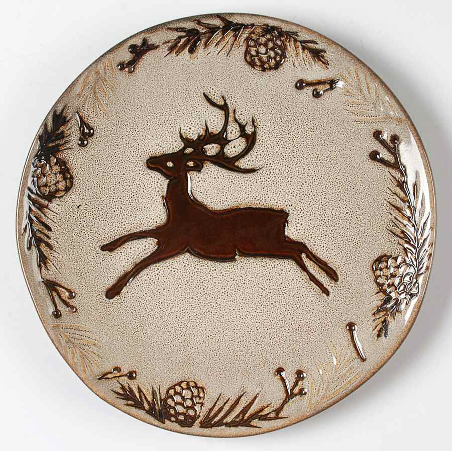 Pine Retreat Ivory Salad Plate by North Pole Trading Co.-1