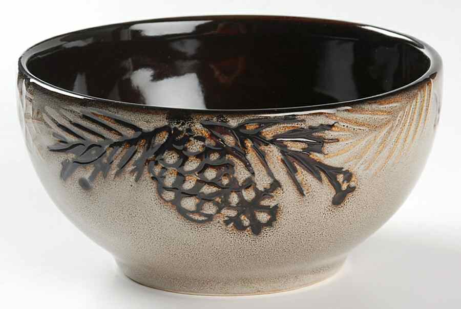 Pine Retreat Ivory Soup/Cereal Bowl by North Pole Trading Co.-1
