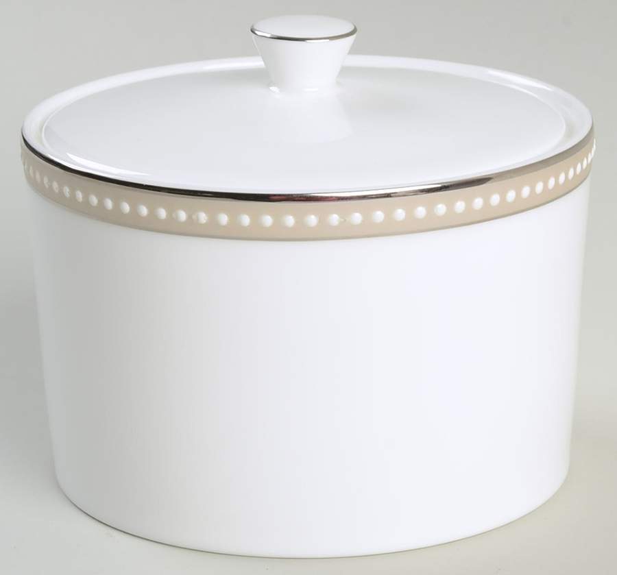 Oyster Pearl Sugar Bowl & Lid by Nikko-1
